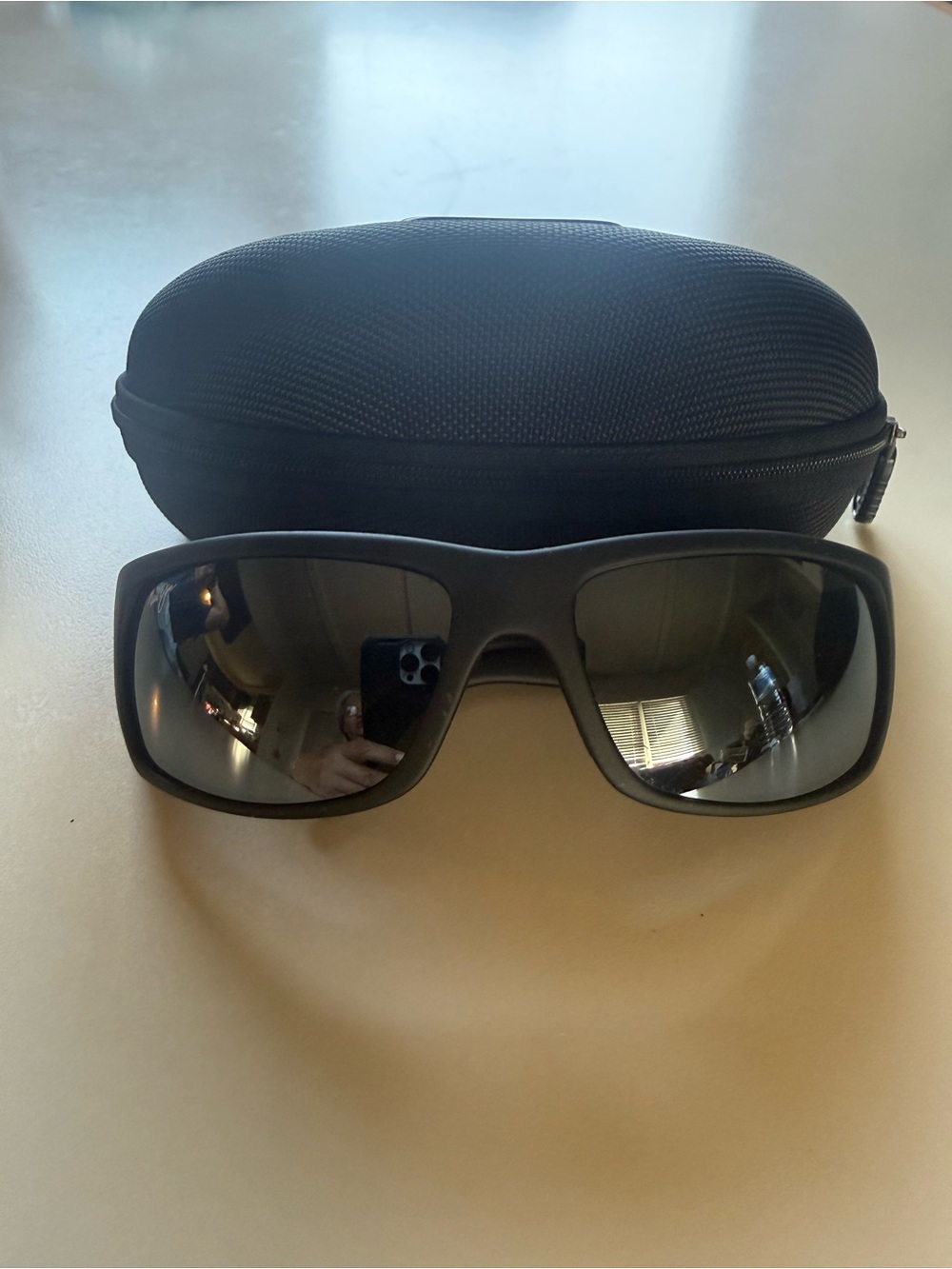 Maui Jim Matte Black Polarized Sunglasses with Grey Lenses